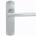 Rounded Straight Bar Handle on Latch Backplate 170 x 42mm Satin Chrome Loops
