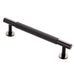 Lined Bar Door Pull Handle - 158mm x 13mm - 128mm Centres - Matt Black Loops