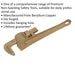 350mm Non-Sparking Adjustable Pipe Wrench - 65mm Jaw Capacity - Beryllium Copper Loops