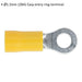 100 PACK Easy-Entry Ring Terminal - 5.3mm Dia - 12 to 10 AWG Cable - Yellow Loops