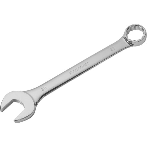 38mm EXTRA LARGE Combination Spanner - Open Ended & 12 Point Metric Ring Wrench Loops
