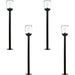 4 PACK IP44 Outdoor Bollard Light Black Aluminium & Glass 60W E27 Lamp Post Loops