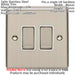 5 PACK 2 Gang Double Metal Light Switch SATIN STEEL 2 Way 10A White Trim Loops