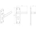 Mitred T Bar Lever Door Handle on Euro Lock Backplate 172 x 44mm Satin Steel Loops