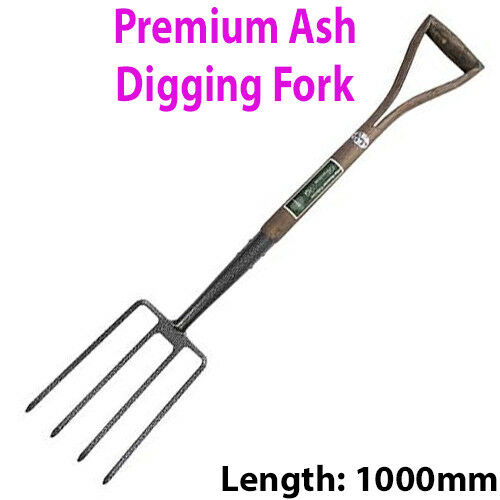 PREMIUM Stainless Steel 1000mm Digging 4 Prong Fork YD Handle Garden Muck Tool Loops