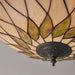 Tiffany Glass Semi Flush Ceiling Light Rose & Cream Inverted Round Shade i00048 Loops