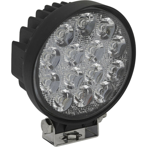Waterproof Work Light & Mounting Bracket -42W SMD LED - 115mm Round Flash Torch Loops