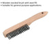 260mm Engineers Wire Brush - Steel Fill - Wooden Stock - Rust Removal Brush Loops