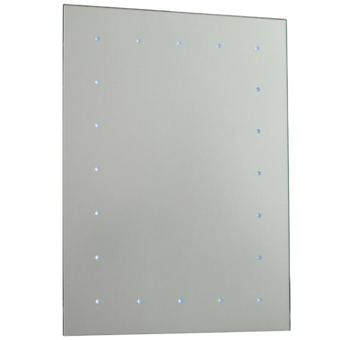 IP44 LED Bathroom Mirror 60cm x 45cm Battery Powered Wall Light Push Switch Loops