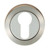 Round Euro Profile Escutcheon 52mm Dia Concealed Fix Bright Satin Steel Loops