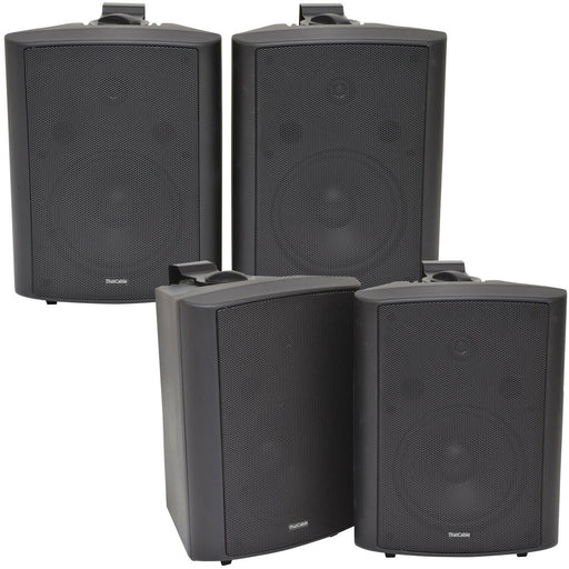 4x 180W Black Wall Mounted Stereo Speakers 8" 8Ohm LOUD Premium Audio & Music
