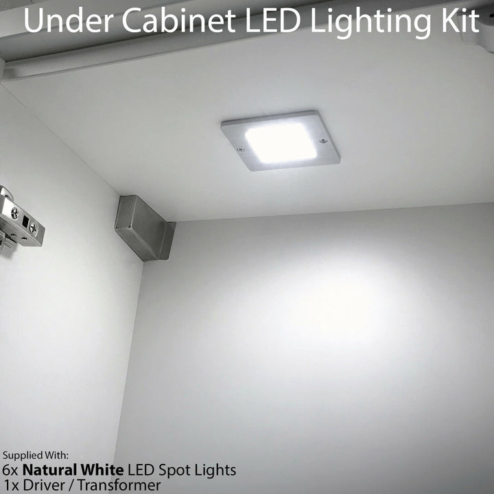 6x 5W LED Spotlight & Driver Kit Kitchen Cabinet Panel Light NATURAL WHITE Loops