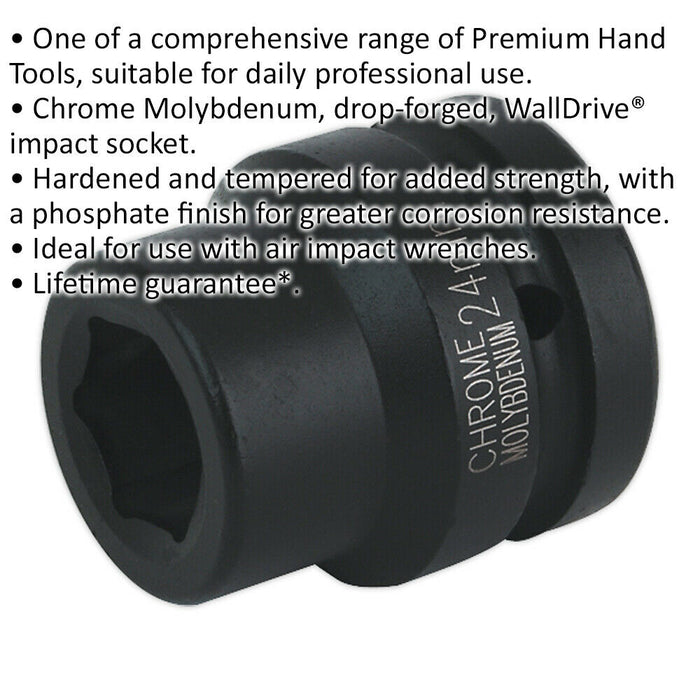 24mm Forged Impact Socket - 1 Inch Sq Drive - Chromoly Impact Wrench Socket Loops