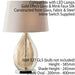 Table Lamp & Shade Gold Tinted Glass & Mink Fabric Modern Pretty Bedside Light Loops