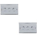 2 PACK 3 Gang 400W 2 Way Rotary Dimmer Switch CHROME Light Dimming Plate Loops