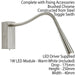 2 PACK Adjustable LED Wall Light Warm White Chrome Flexible Bedside Task Lamp Loops