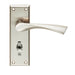 4x PAIR Angular Lever on Bathroom Backplate Door Handle 150 x 50mm Satin Nickel Loops