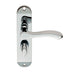 PAIR Scroll Lever Door Handle on Bathroom Backplate 180 x 40mm Polished Chrome Loops