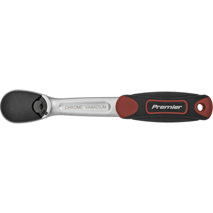 72-Tooth Dust-Free Ratchet Wrench - 1/4" Sq Drive - Textured Grip - Flip Reverse Loops