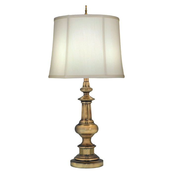 Table Lamp Traditional Zince Cast Ivory Shadow Shade Antique Brass LED E27 60W Loops
