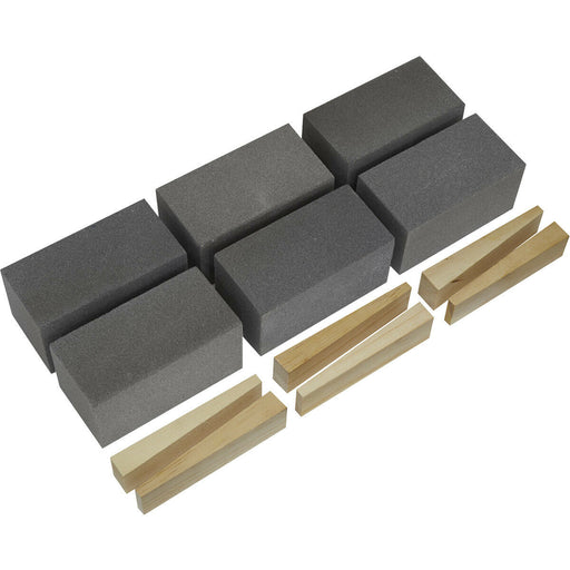 6 PACK Silicon Carbide Floor Grinding Block - 50 x 50 x 100mm - 120 Grit Loops