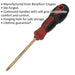 Non-Sparking Phillips Screwdriver - #1 x 75mm - Soft Grip Handle - Die Forged Loops