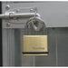 60mm Brass Padlock 10mm Hardened Steel Shackle - 2 Key Anti Scuff Rubber Bumper Loops