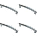 4x Ridge Deisgn Curved Cabinet Pull Handle 160mm Fixing Centres Polished Chrome Loops