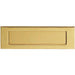 Inward Opening Letterbox Plate 242mm Fixing Centres 278 x 95mm Polished Brass Loops