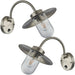 2 PACK IP44 Outdoor Wall Light Brushed Steel Fisherman PIR Lantern Overhang Loops