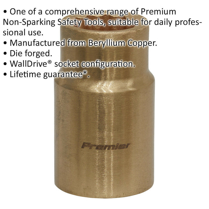 14mm Non-Sparking WallDrive Socket - 1/2" Square Drive - Beryllium Copper Loops