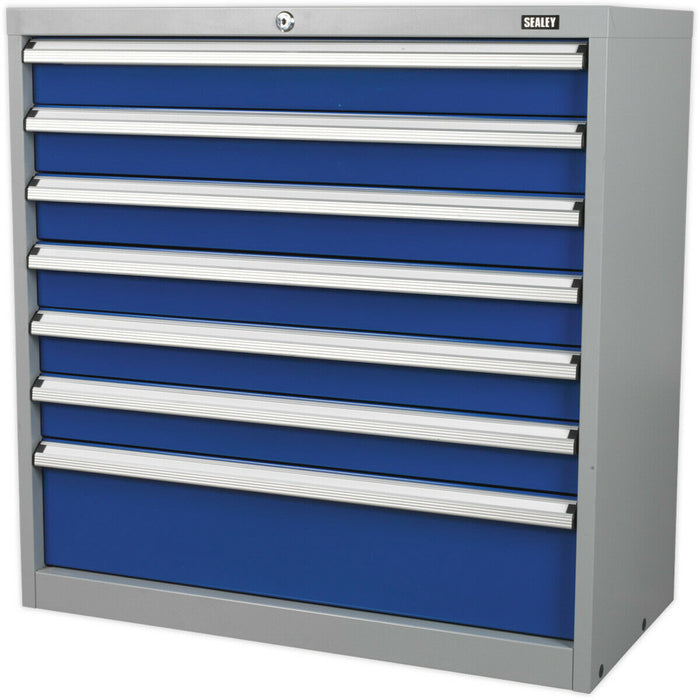 7 Drawer Industrial Cabinet - 900 x 450 x 900mm - Heavy Duty BB Drawer Slides Loops