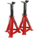 PAIR 12 Tonne Axle Stands - Full Width Crutch - 525mm to 765mm Working Height Loops