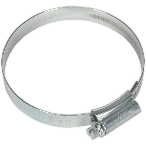 10 PACK Zinc Plated Hose Clip - 60 to 80mm Diameter - External Pressed Threads Loops
