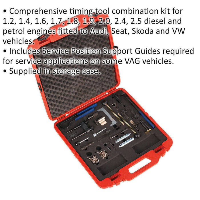 Diesel & Petrol Engine Timing Tool Master Kit - For VAG VW - Belt & Chain Drive Loops