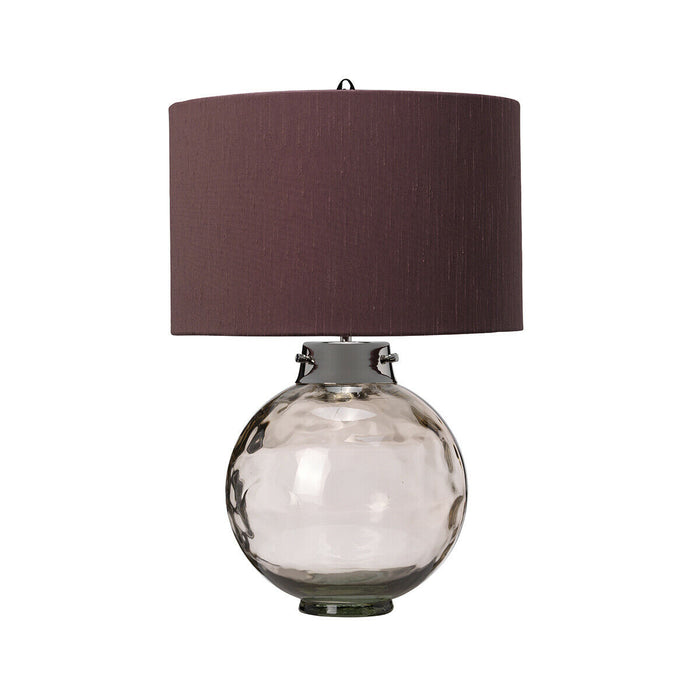 Table Lamp Larkspur Shade Highly Polished Nickel Glassware Smoke LED E27 60W Loops