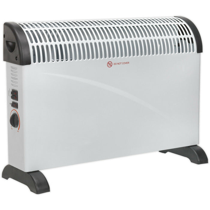 2000W Convector Heater - Thermostat & Turbo Fan - 3 Heat Settings - 230V Supply Loops