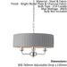 Ceiling Pendant Light - Bright Nickel & Charcoal Fabric - 3 x 40W E14 - e10234 Loops