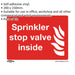 10x SPRINKLER STOP VALVE Health & Safety Sign Self Adhesive 200 x 150mm Sticker Loops