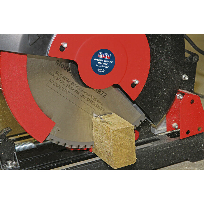 Cut-Off Saw Machine - 355mm TCT Blade - 2480W Motor - 1450 RPM - 230V Supply Loops