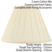 12" Tapered Drum Lamp Shade Cream Box Pleated Fabric Cover Classic & Elegant Loops