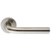 PAIR 19mm Straight Round Bar Handle on Round Rose Concealed Fix Satin Steel Loops