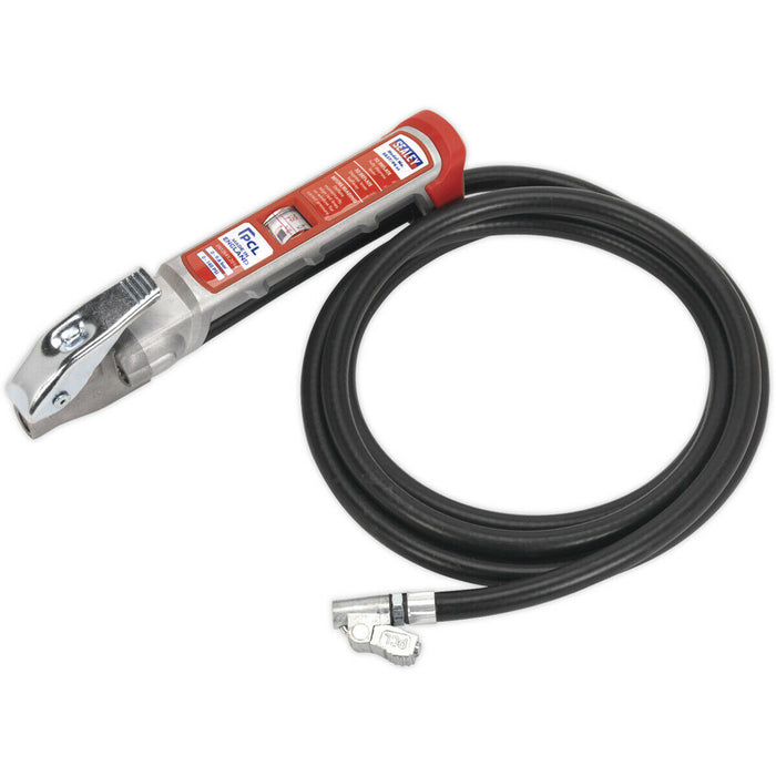 Premium Tyre Inflator - Twin Push-On Connector - 2.5m Long Reach Hose & Gauge Loops