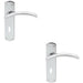 2x Arched Lever on Lock Backplate Door Handle 170 x 42mm Polished Chrome Loops