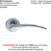 2x PAIR Arched Tapered Handle on Round Rose Concealed Fix Satin Chrome Loops