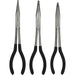 3 Piece 275mm Needle Nose Pliers - Drop Forged Steel - Straight & Angled Nose Loops