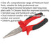 170mm Long Nose Pliers - Serrated Jaws - Drop Forged Steel - Hardened Cutters Loops