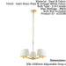 Ceiling Pendant Light Satin Brass Plate & Vintage White Fabric 5 x 40W E14 Loops