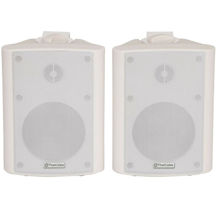 2x White Bluetooth Wall Speaker System 110W Bar Restaurant Wireless Amp HiFi Kit