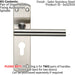 2x Mitred T Bar Lever Door Handle on Euro Lock Backplate 172 x 44mm Satin Steel Loops